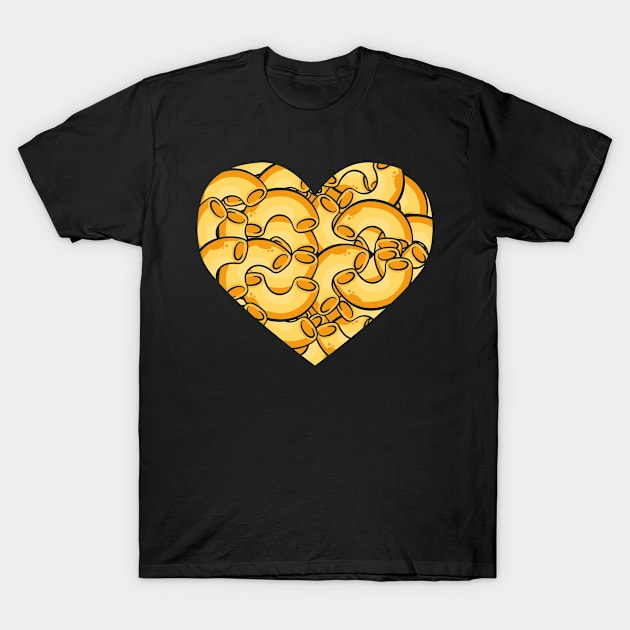 Mac and cheese heart T-Shirt by BeMi90